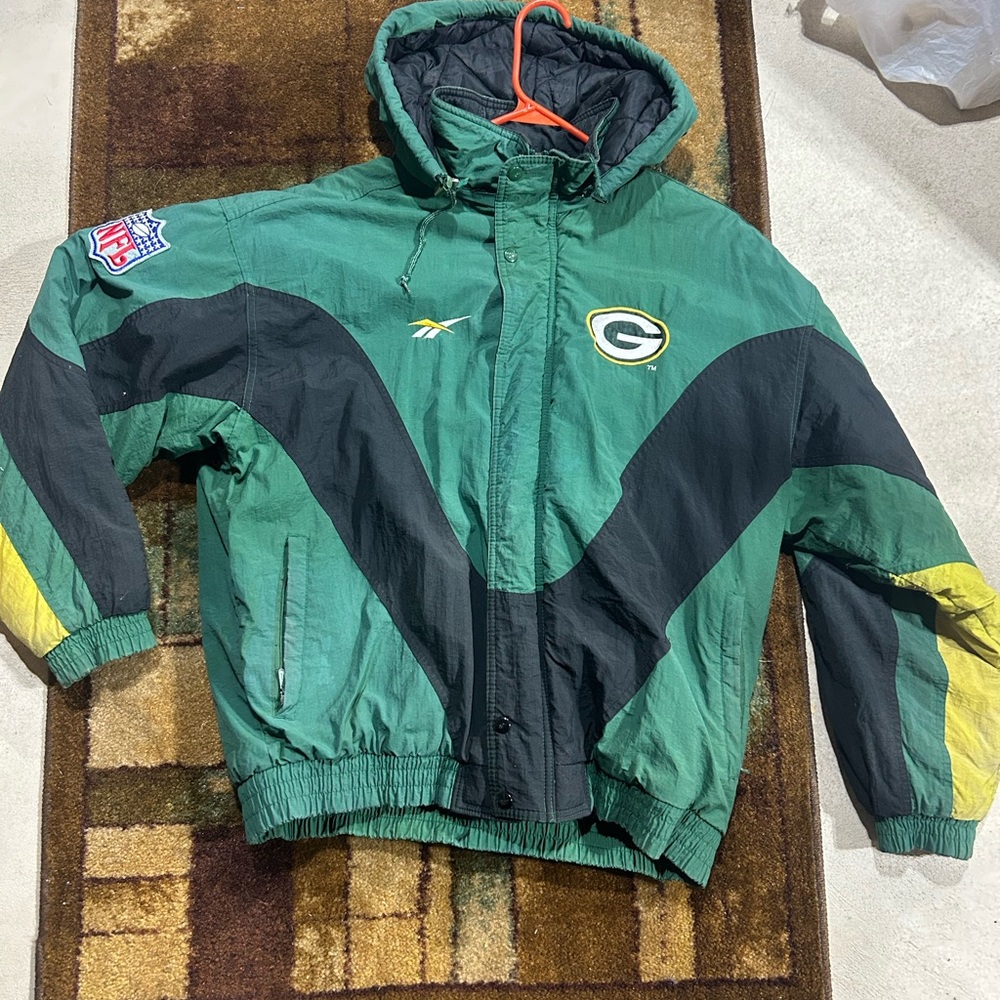 Vintage Green Bay Packer Authentic Reebok Pro Line Jacket
